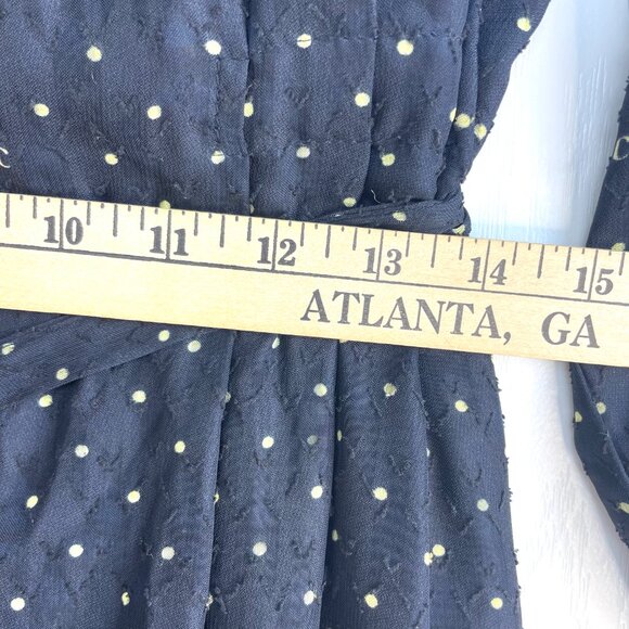 Vintage Cacharel Paris Polka Dot Midi Dress – Size 90 (M), Black with Ivory Dots - Picture 15 of 15